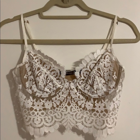 For Love And Lemons Tops - For Love and Lemons White Lace Bralette Top